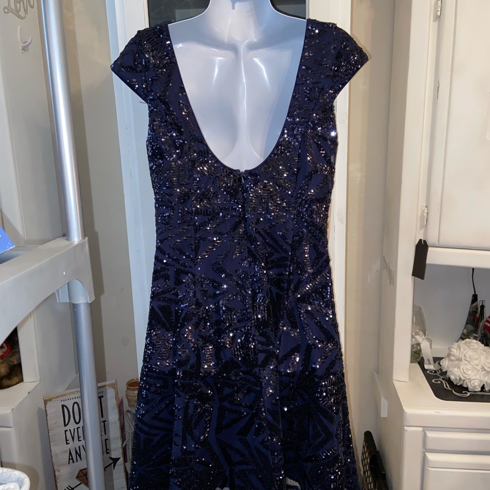 GB Navy Sequence Dress - Picture 3 of 5